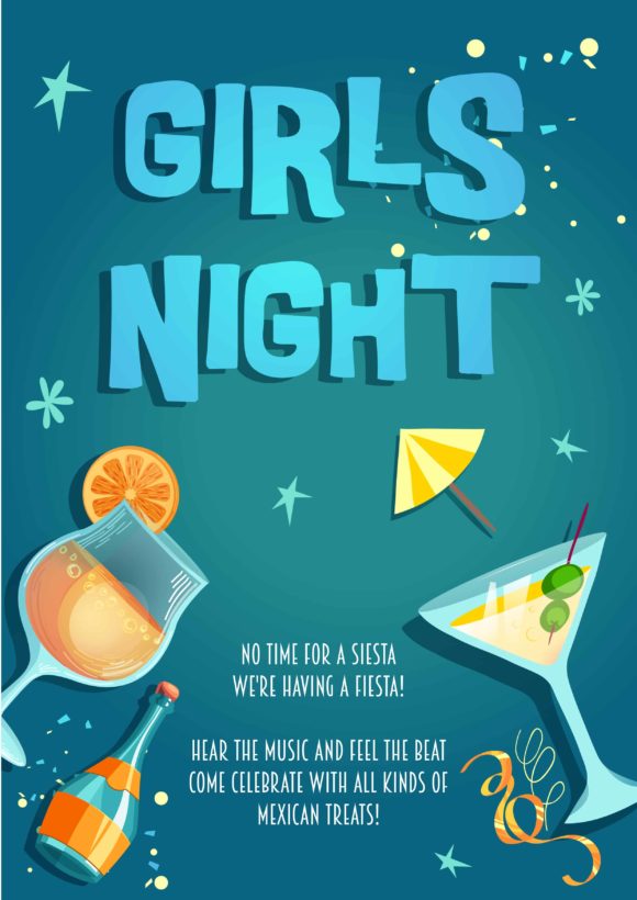 Girls Vector Girls Night Vector Invitation Template 1