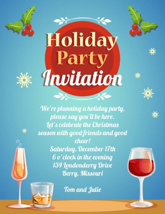 Party Eps Vector Holiday Party Vector Invitation Template 1