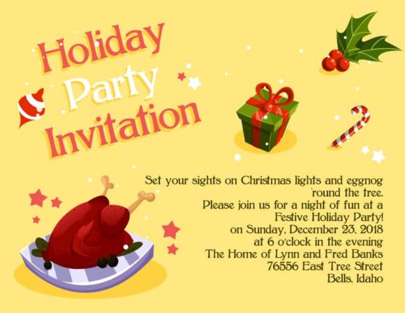 Invitation Vector Artwork Holiday Party Vector Invitation Template 1