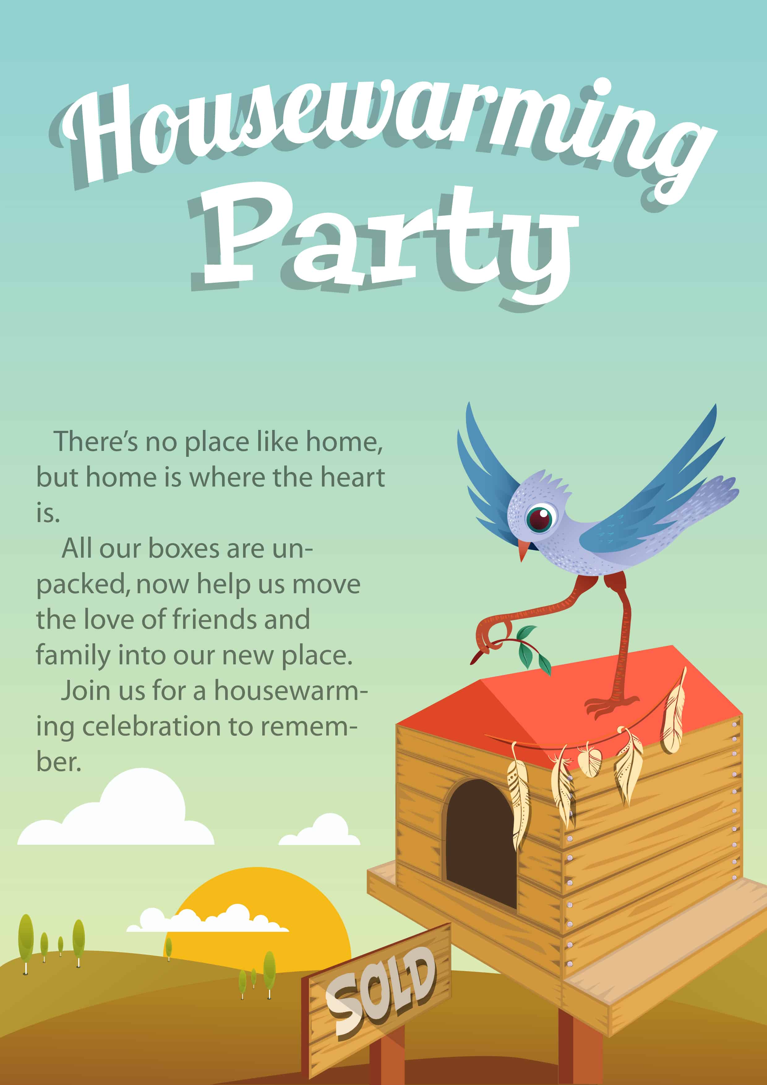 Invitation, Housewarming Vector Graphic Housewarming Vector Invitation