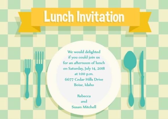 Invitation, Invitation, Lunch Vector Graphic Lunch Invitation Vector Invitation Template 1