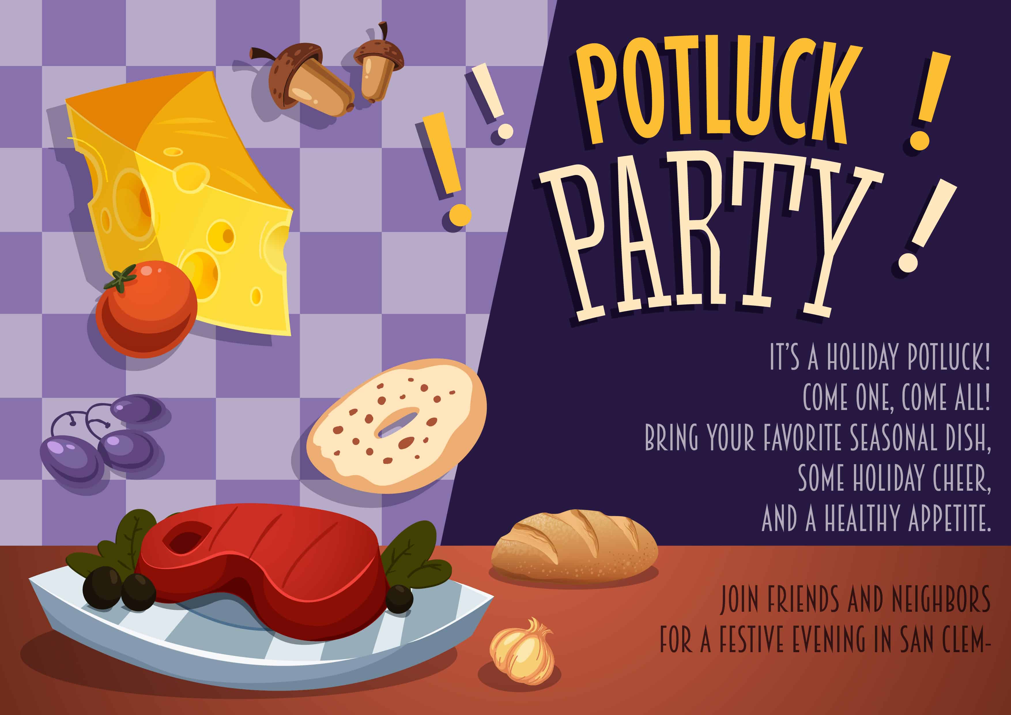 Stunning Template Vector Illustration Potluck Vector Illustration 