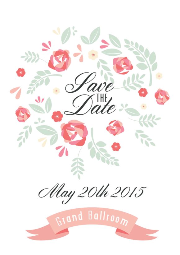 Save Vector Background: Save The Date Vector Background Invitation Template 1