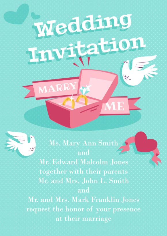 Wedding, Vector, Wedding Vector Art Wedding Vector Invitation Template 1