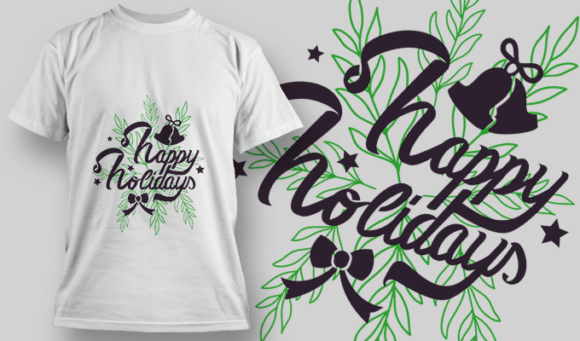 Happy Holidays - Editable T-shirt Design Template 2261 1