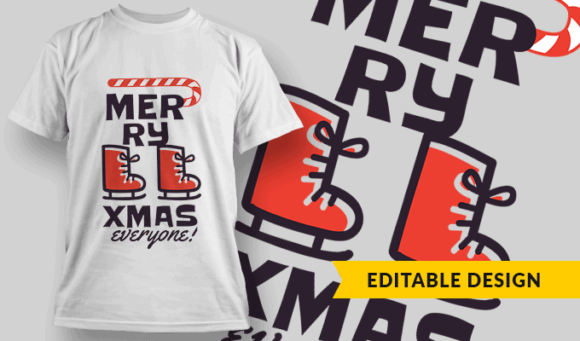 Merry Xmas Everyone! - Editable T-shirt Design Template 2243 1
