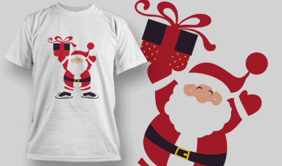 Santa's Gift - Editable T-shirt Design Template 2273 1