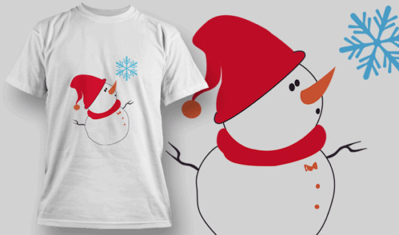 Snowman - Editable T-shirt Design Template 2277 1
