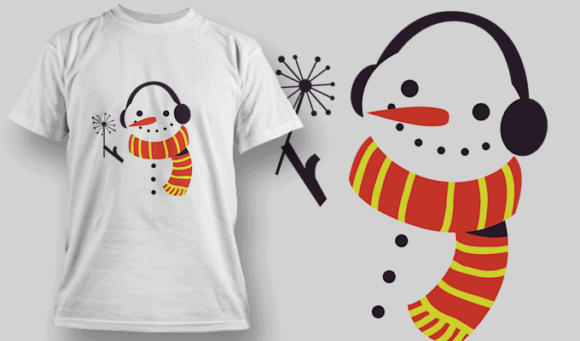 Snowman - Editable T-shirt Design Template 2237 1