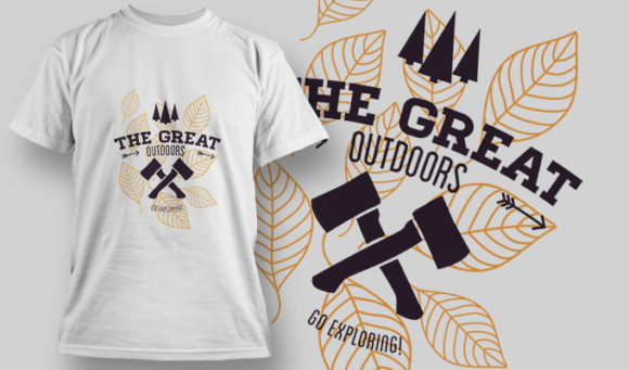 The Great Outdoors - Editable T-shirt Design Template 2281 1