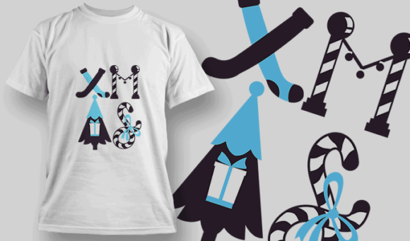 XMAS - Editable T-shirt Design Template 2283 1