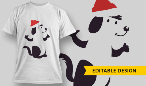 Christmas Puppy - Editable T-shirt Design Template 2374 1