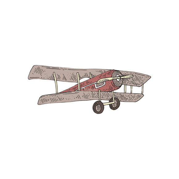 Engraved Transportation Set 1 Airplane Svg & Png Clipart 1