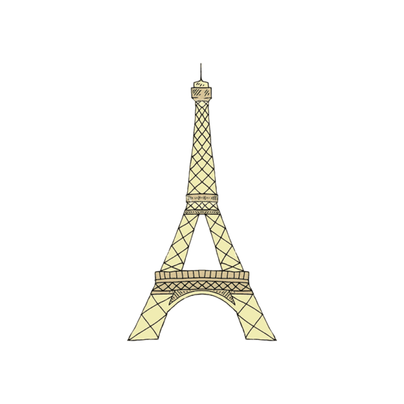 Engraved Travel Set 1 Eiffel Tower Svg & Png Clipart 1