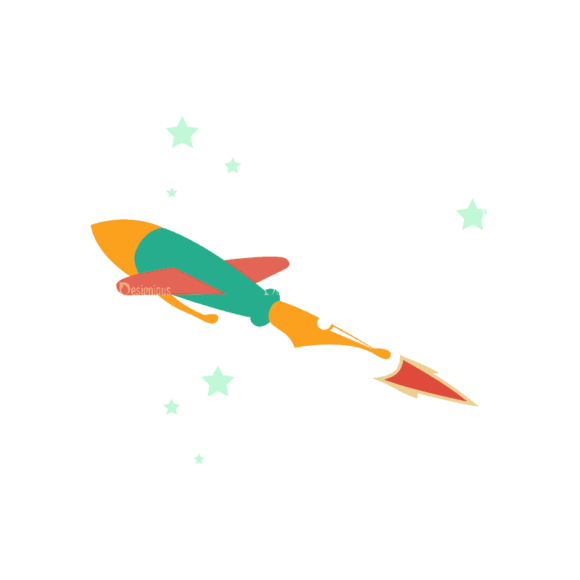 Flying Set 3 Spaceship 05 Svg & Png Clipart 1