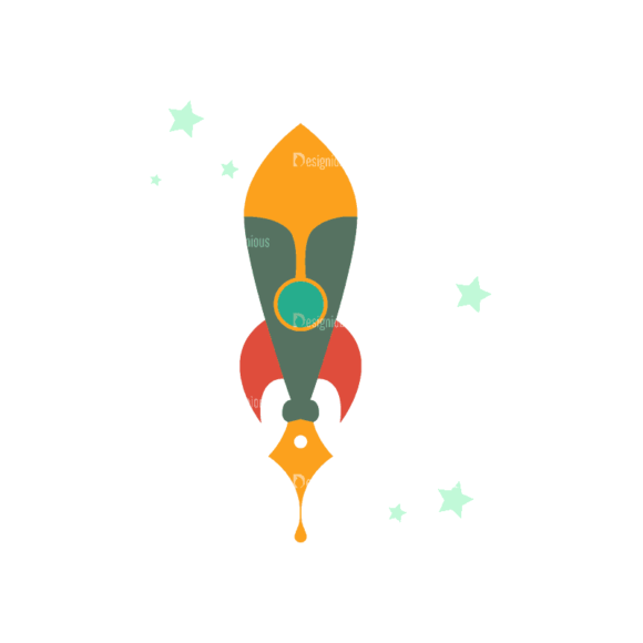 Flying Set 3 Spaceship 06 Svg & Png Clipart 1