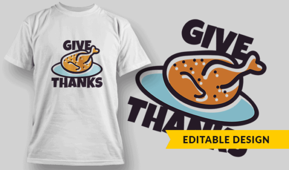 Give Thanks - Editable T-shirt Design Template 2390 1