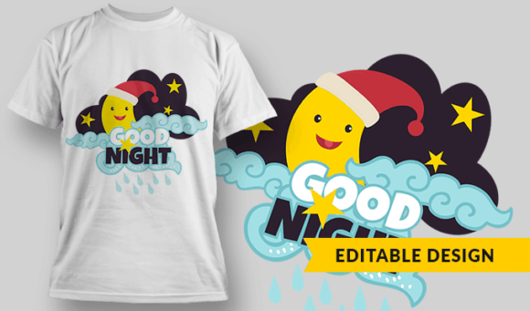 Good Night - Editable T-shirt Design Template 2289 1