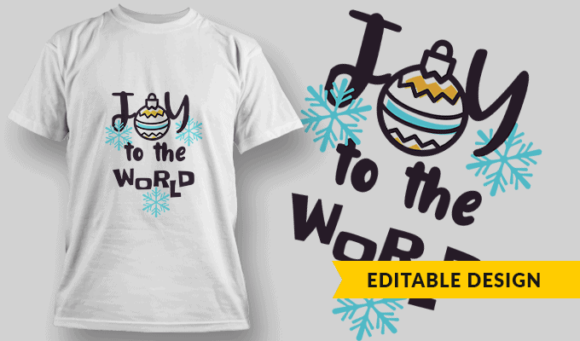 Joy To The World - Editable T-shirt Design Template 2377 1