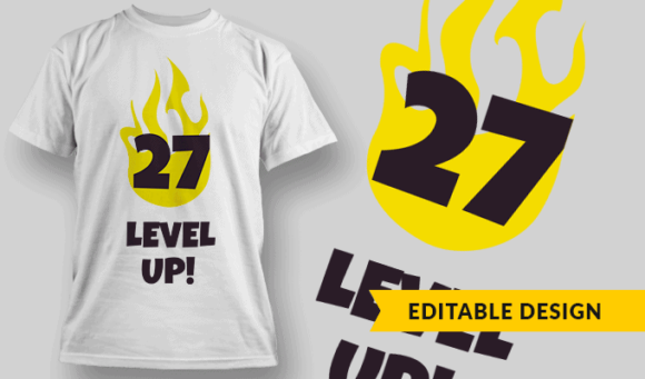 Level Up! (editable age) - Editable T-shirt Design Template 2310 1