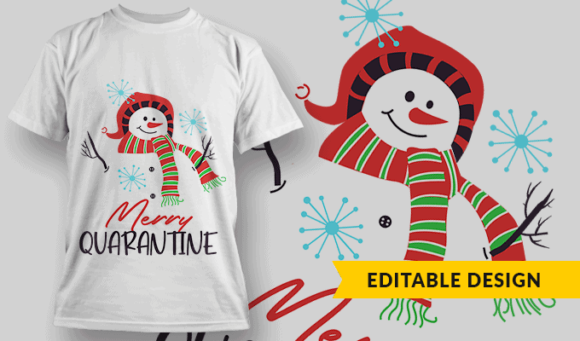 Merry Quarantine - Editable T-shirt Design Template 2379 1