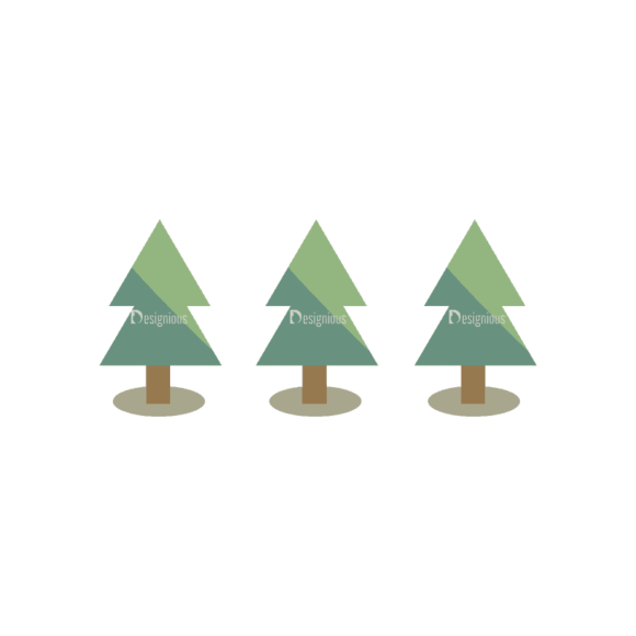 Mountain And Camping Info Elements Trees 10 Svg & Png Clipart 1