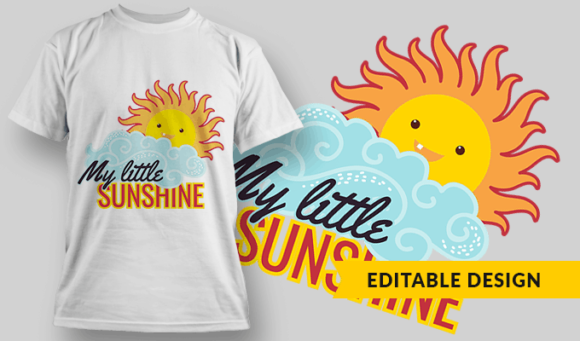 My Little Sunshine - Editable T-shirt Design Template 2294 1
