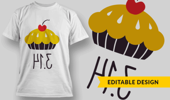 Pie (mirrored 3.14) - Editable T-shirt Design Template 2316 1