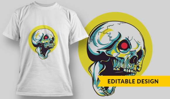 Robot Skull - Editable T-shirt Design Template 2339 1