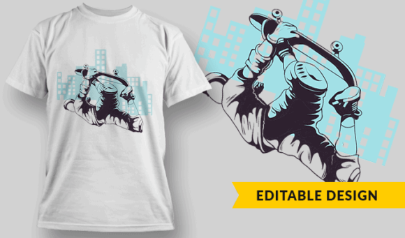Skater - Editable T-shirt Design Template 2297 1
