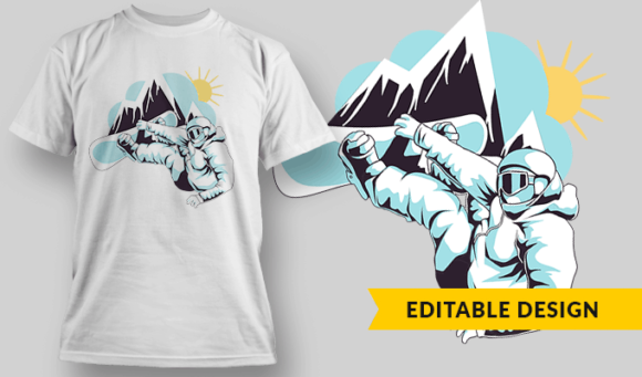 Snowboarder - Editable T-shirt Design Template 2298 1