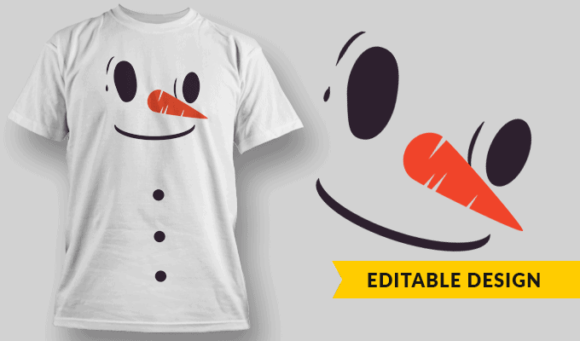 Snowman - Editable T-shirt Design Template 2299 1