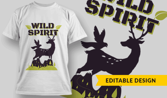 Wild Spirit - Editable T-shirt Design Template 2344 1