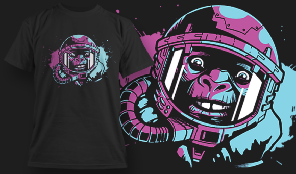 Astro Chimp 2 - T-shirt Design Template 2448 1