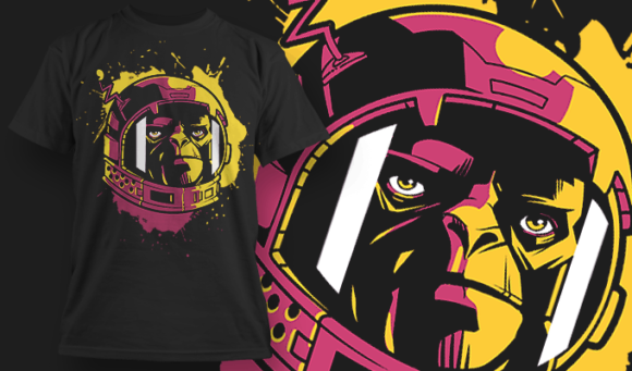 Astro-Chimp 3 - T-shirt Design Template 2449 1