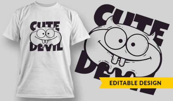 Cute Devil - Editable T-shirt Design Template 2427 1