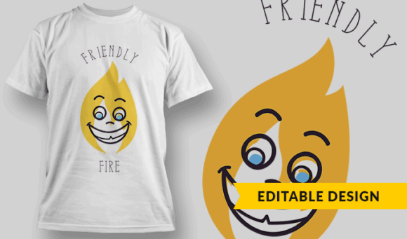 Friendly Fire - Editable T-shirt Design Template 2430 1