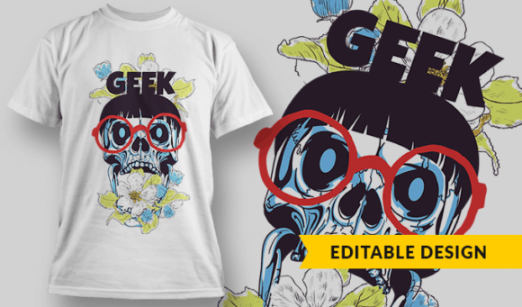 Geek - Editable T-shirt Design Template 2431 1