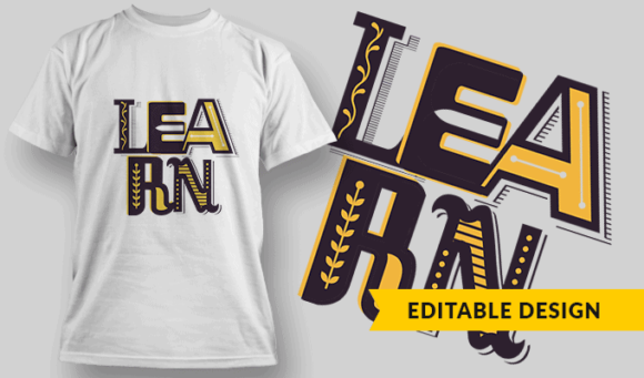 Learn - Editable T-shirt Design Template 2410 1
