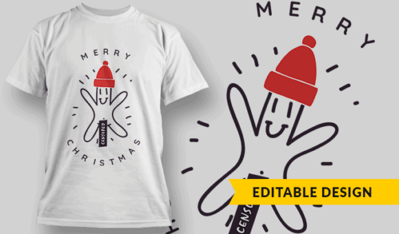Merry Christmas - Editable T-shirt Design Template 2437 1