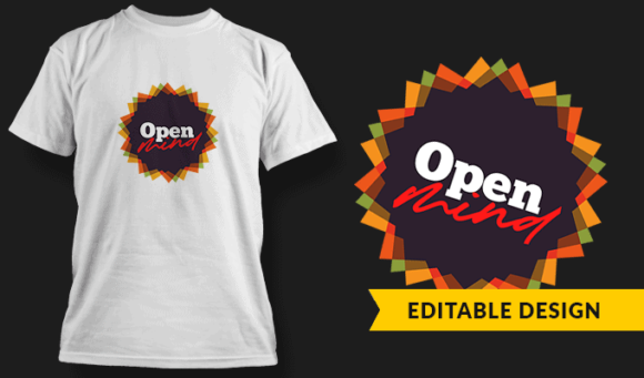 Open Mind - Editable T-shirt Design Template 2416 1
