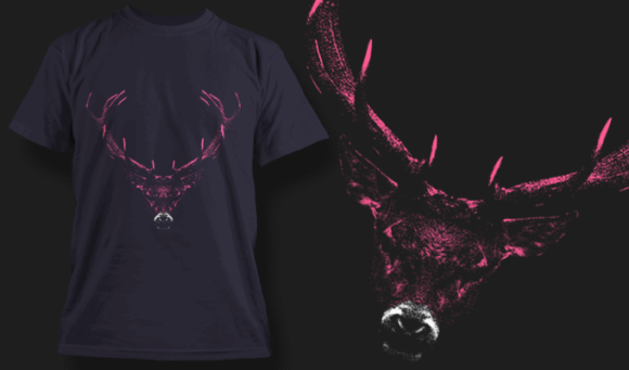 Buck With Large Antlers | T-shirt Design Template 2517