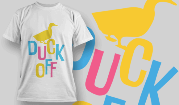 Duck Off - T-shirt Design Template 2454 1