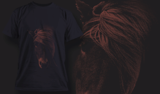 Horse With Combed Mane | T-shirt Design Template 2519