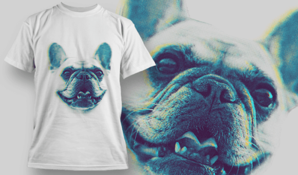 Smiling Pug - T-shirt Design Template 2514 1