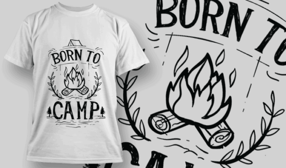 Born To Camp | T-shirt Design Template 2584