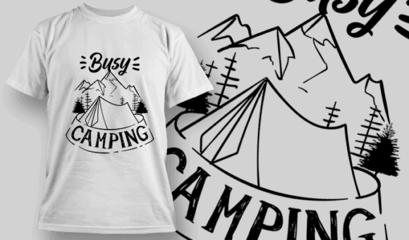 Busy Camping - T-shirt Design Template 2603 1