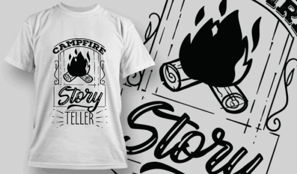 Campfire Story Teller | T-shirt Design Template 2604