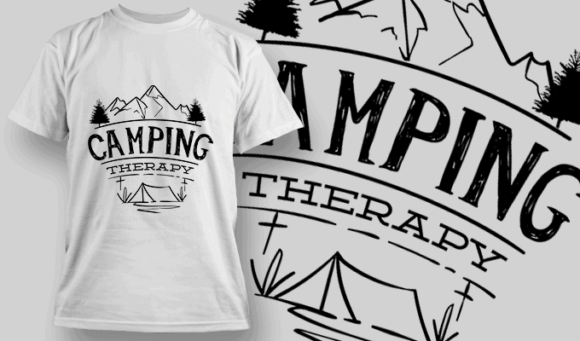Camping Therapy | T-shirt Design Template 2607
