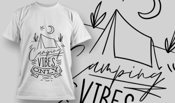 Camping Vibes Only | T-shirt Design Template 2608